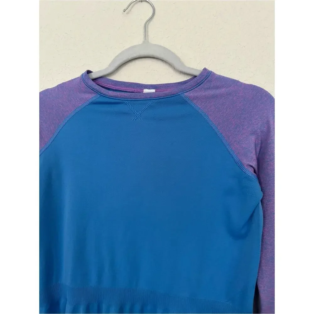 ivivva Lululemon Officially Awesome Long Sleeve Dress Blue/Purple Size 14 EUC